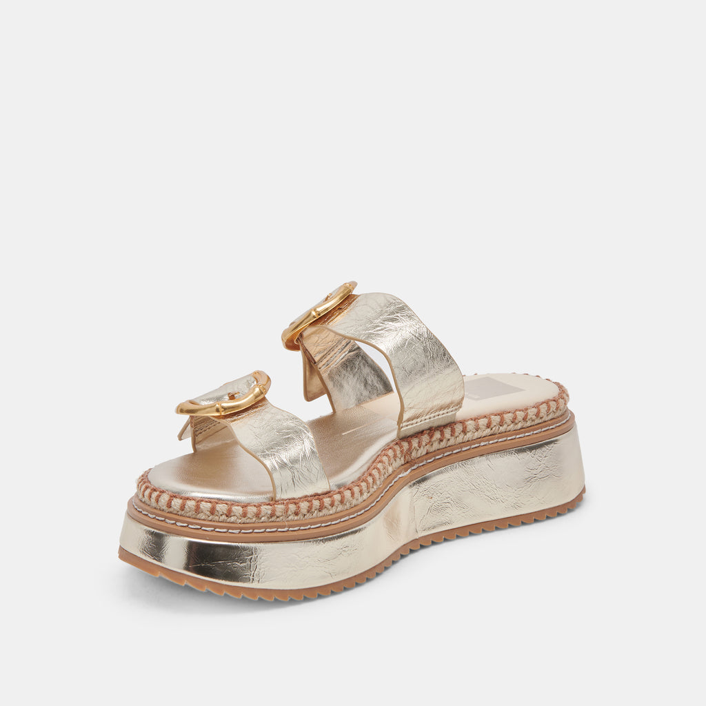 RYSHA SANDALS LIGHT GOLD CRINKLE PATENT - image 4