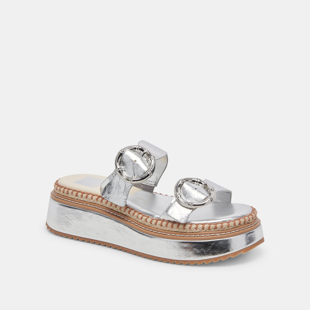 RYSHA SANDALS SILVER CRINKLE PATENT - image 2