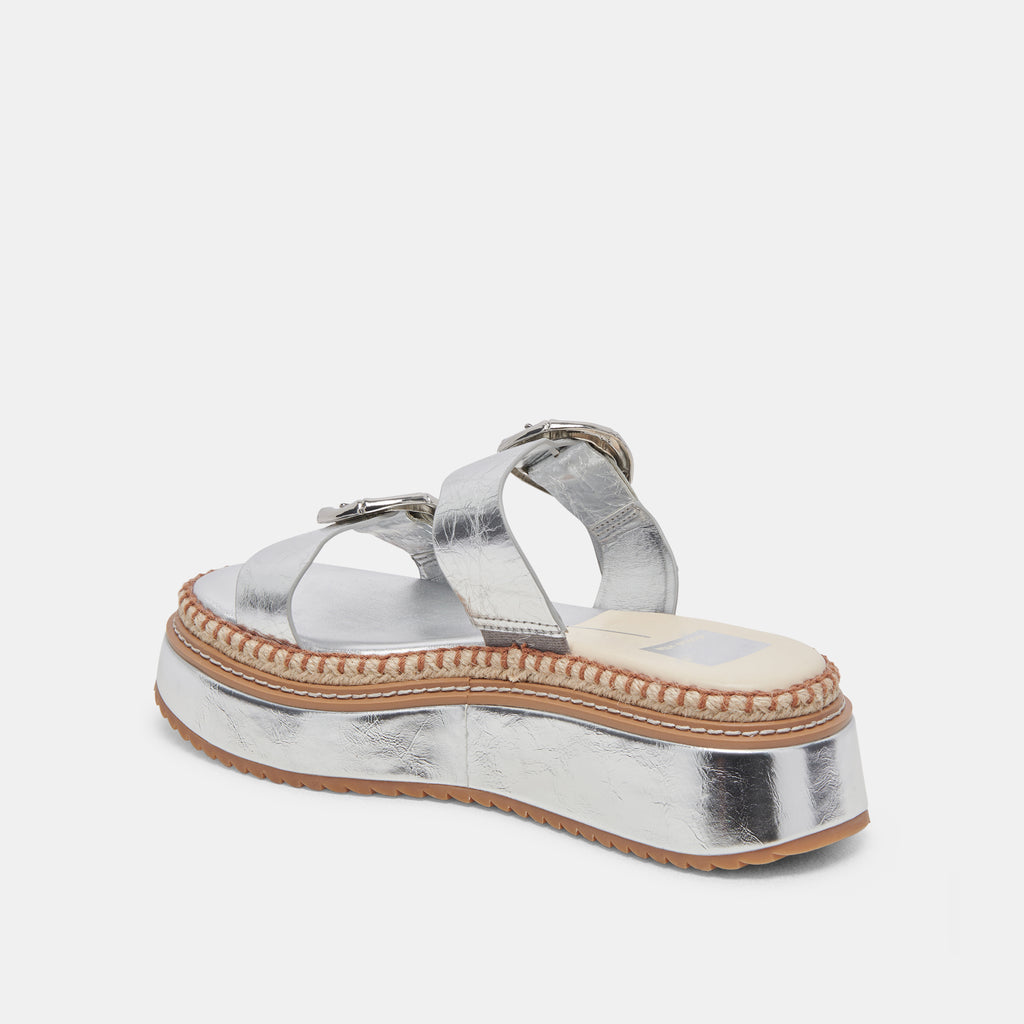 RYSHA SANDALS SILVER CRINKLE PATENT - image 5