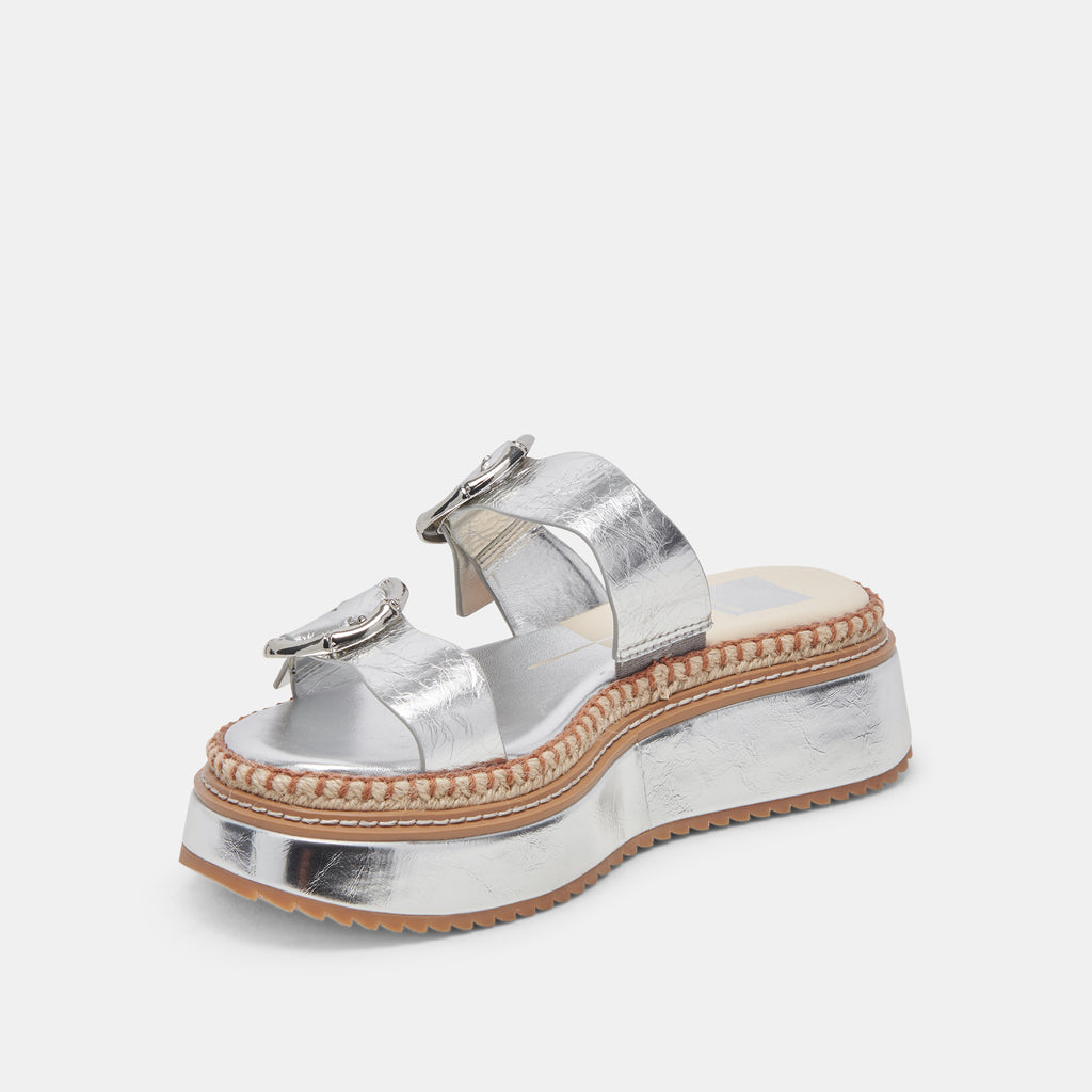 RYSHA SANDALS SILVER CRINKLE PATENT - image 4