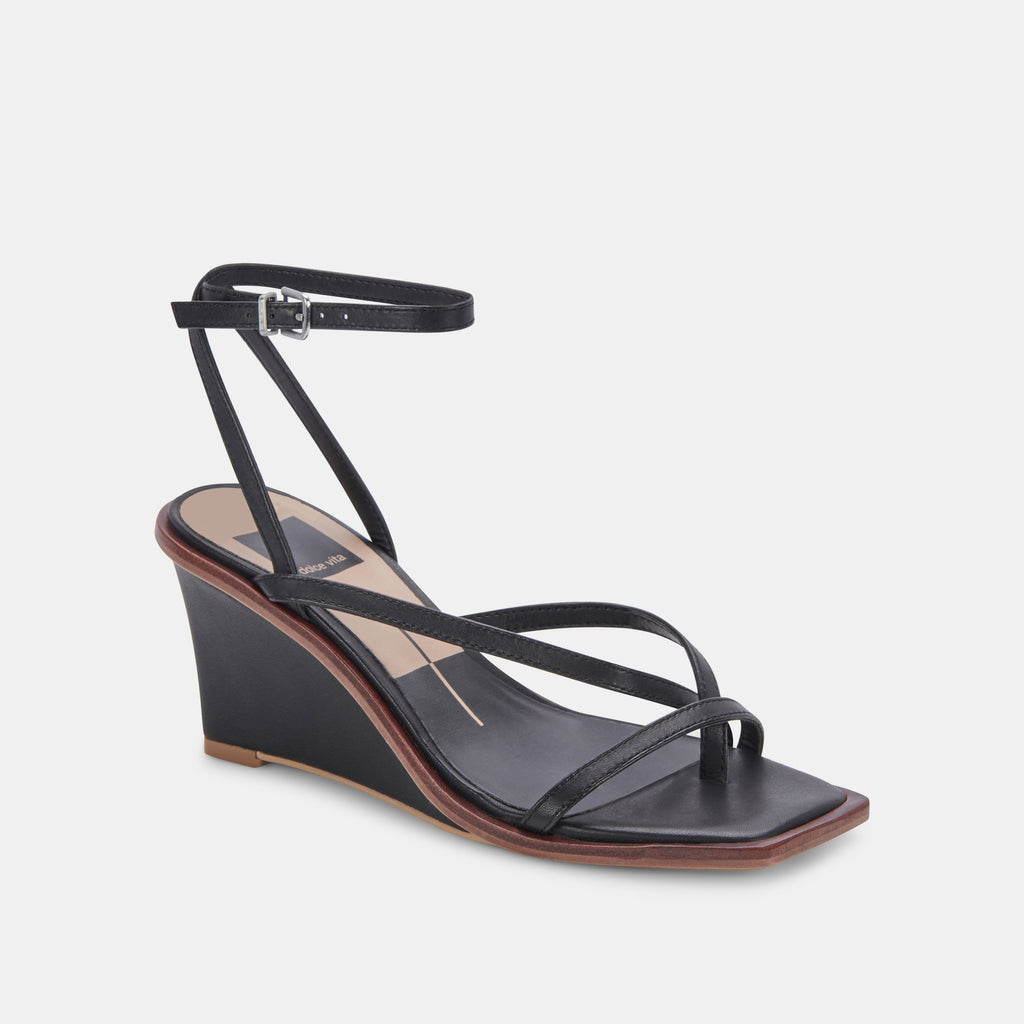 GEMINI WEDGES BLACK LEATHER - image 3