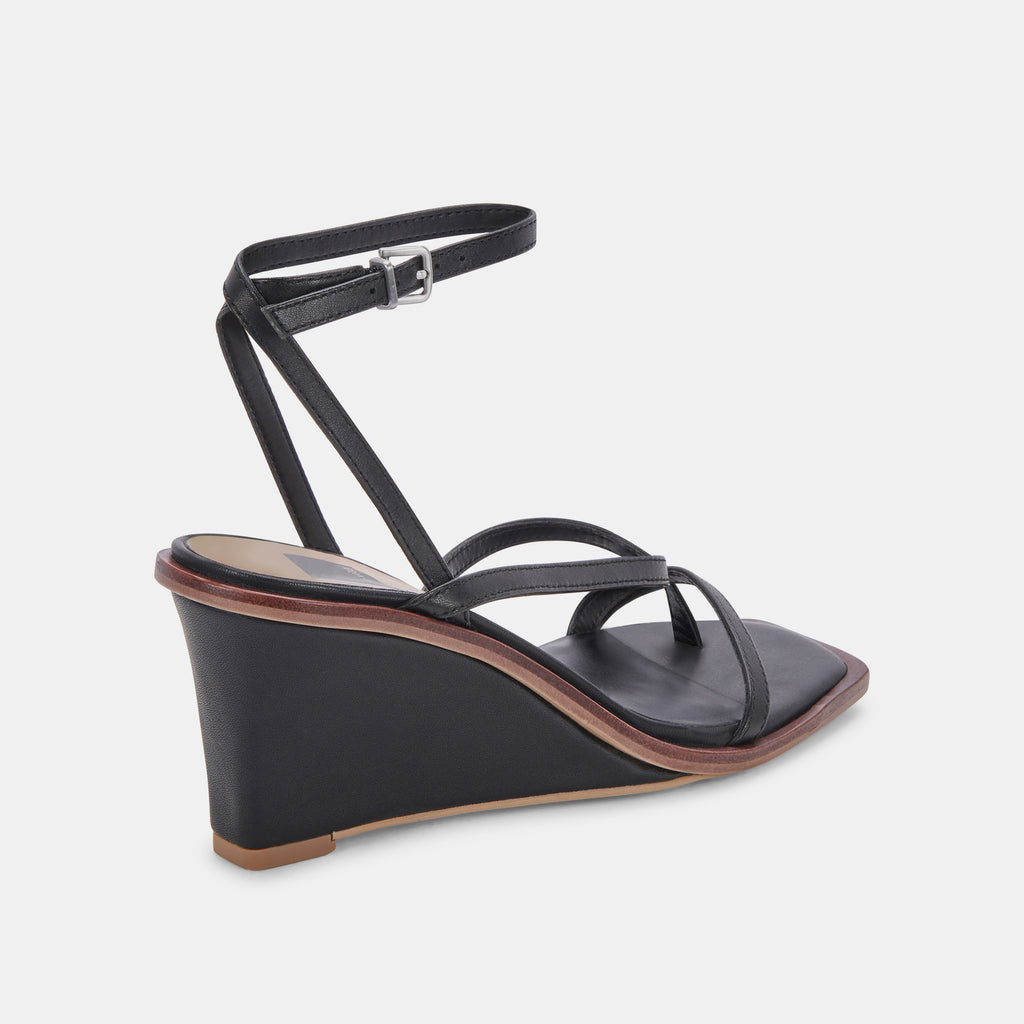 GEMINI WEDGES BLACK LEATHER - image 4