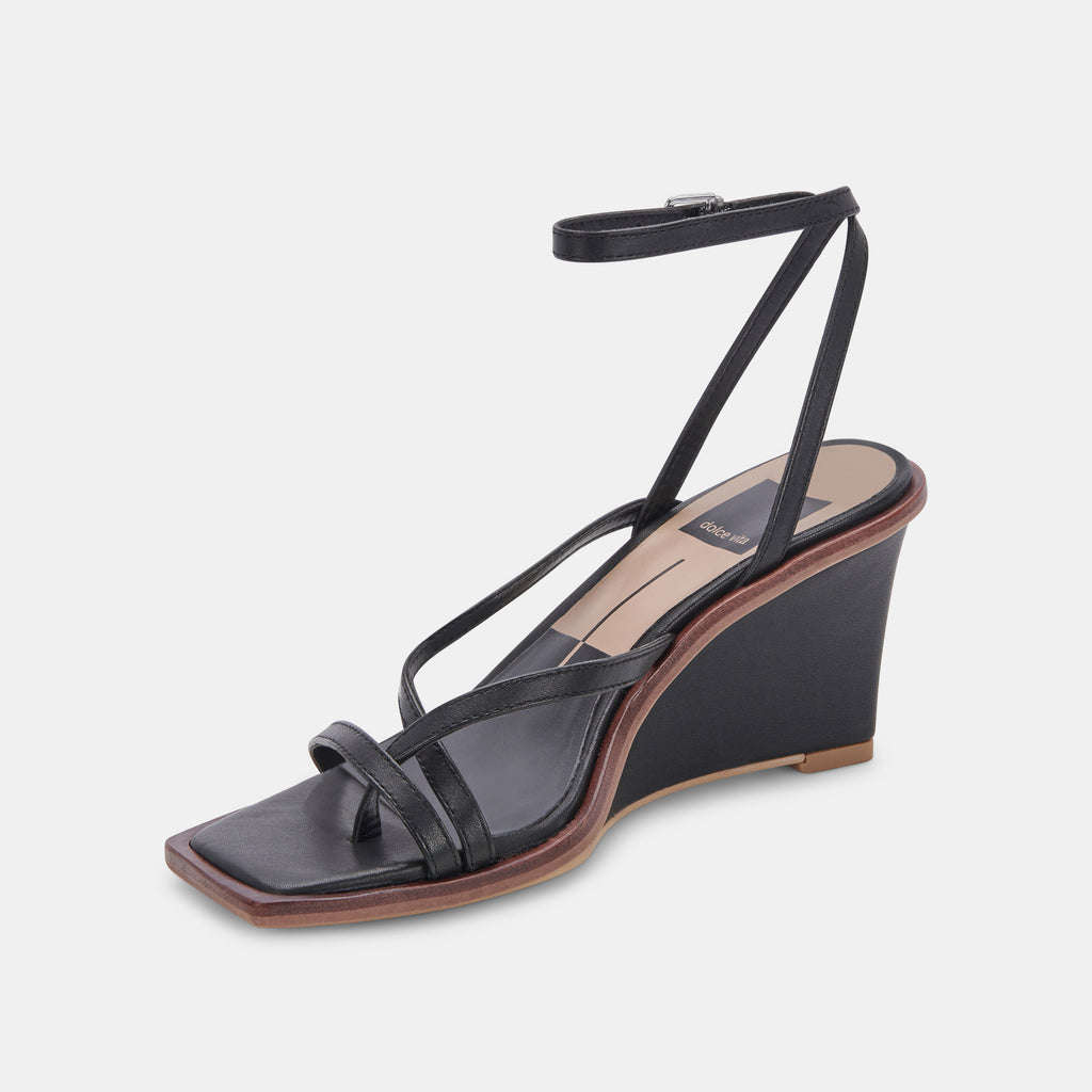 GEMINI WEDGES BLACK LEATHER - image 6