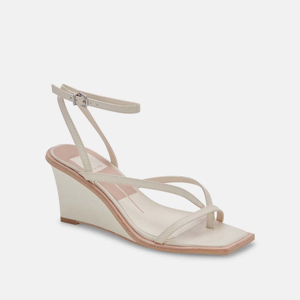 GEMINI WEDGES IVORY LEATHER - image 3