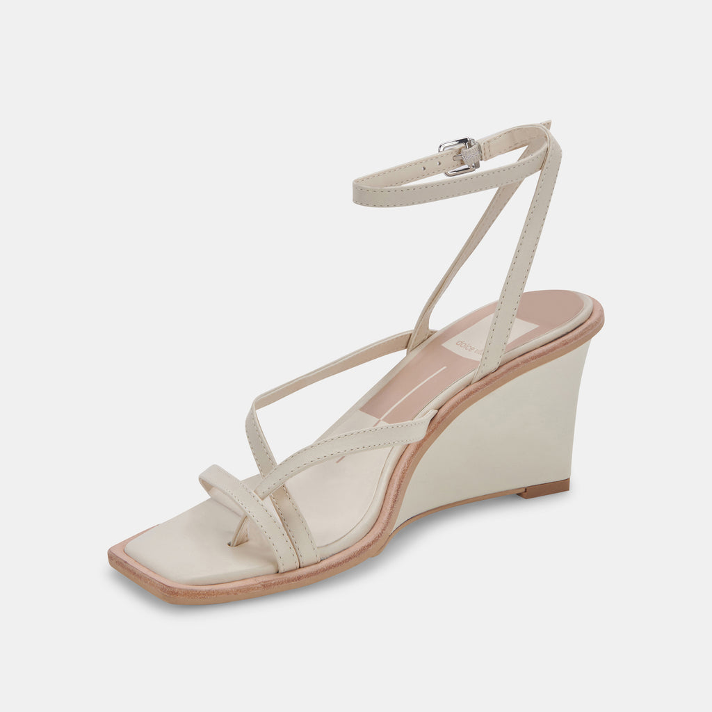 GEMINI WEDGES IVORY LEATHER - image 8