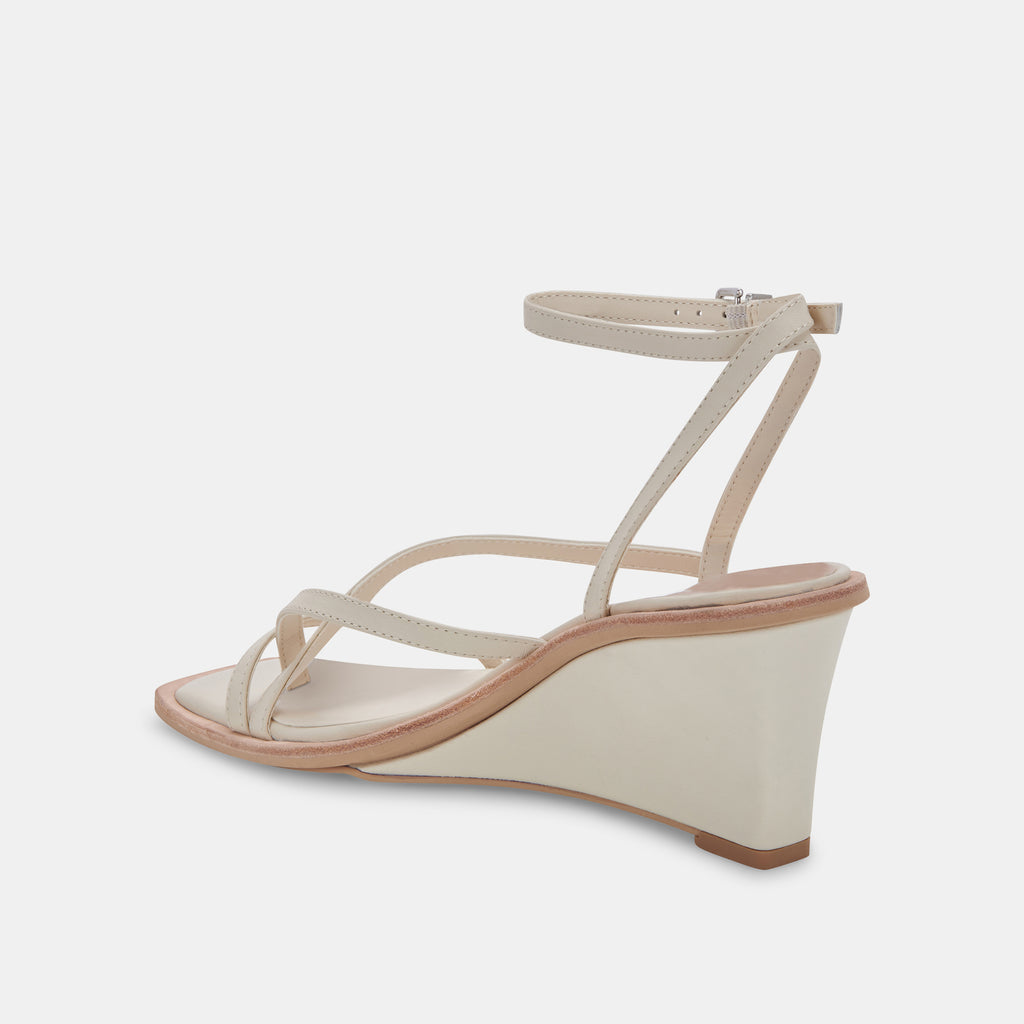 GEMINI WEDGES IVORY LEATHER - image 7