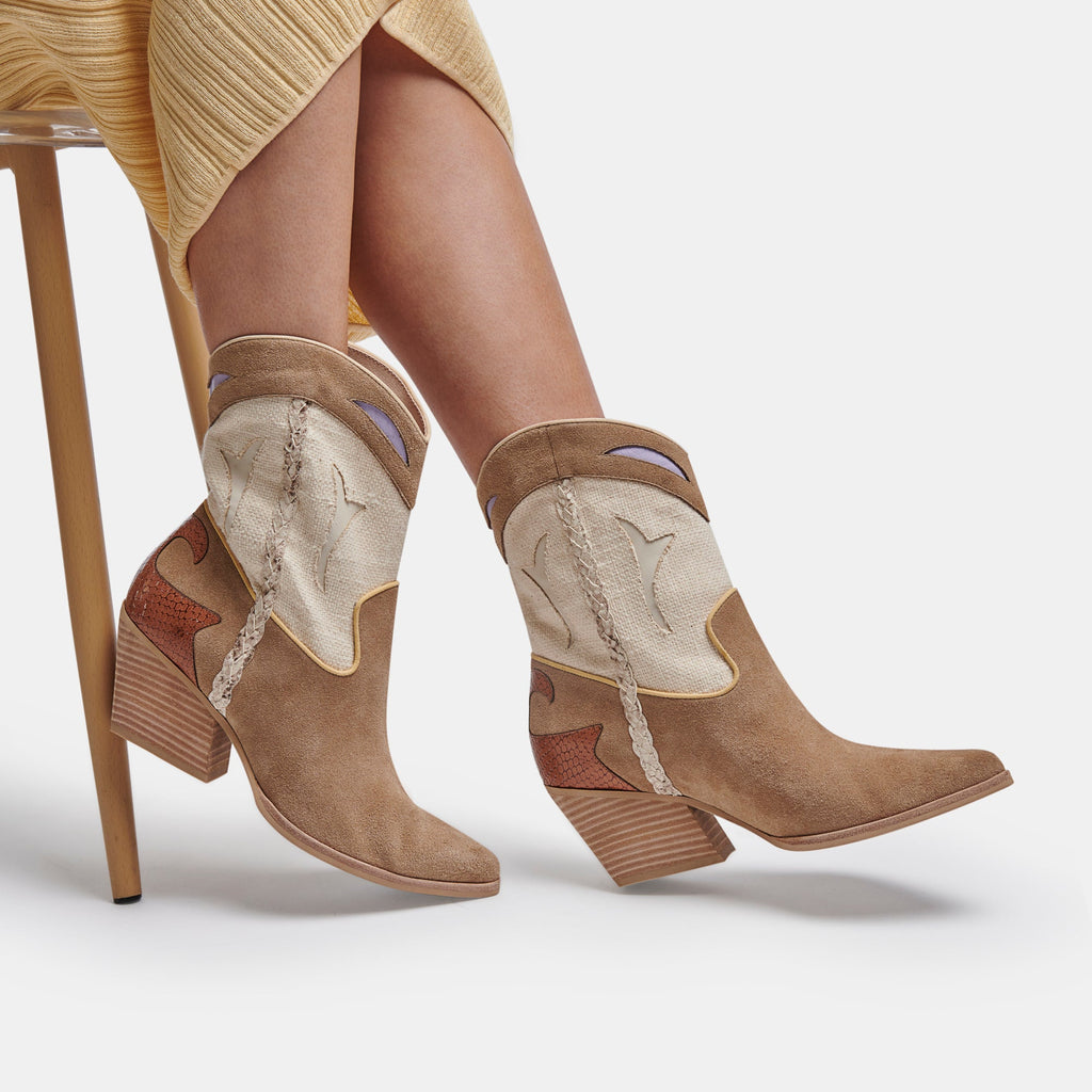 LORAL BOOTIES IN TAUPE MULTI SUEDE - re:vita - image 5