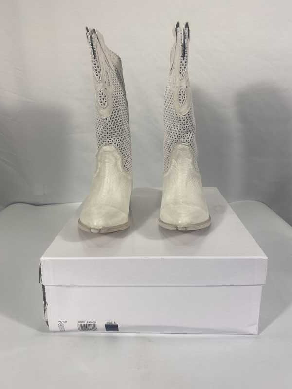 RANCH BOOTS IVORY LEATHER - re:vita