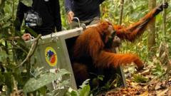 Eight Rescued Orangutans Released Back into Borneo Rainforest